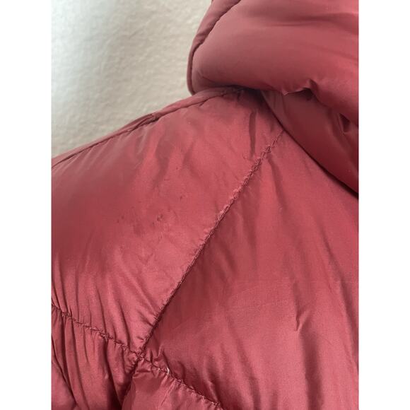 Michael Kors Puffer Jacket Hoodie Down Fill Burgundy FLAW - Picture 4 of 16